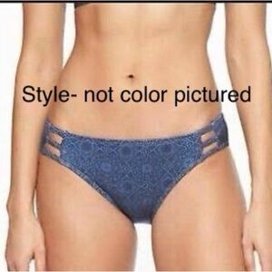 NWT - Athleta Aqualuxe Ladder Front Medium Tide Bottom - Silver/Black